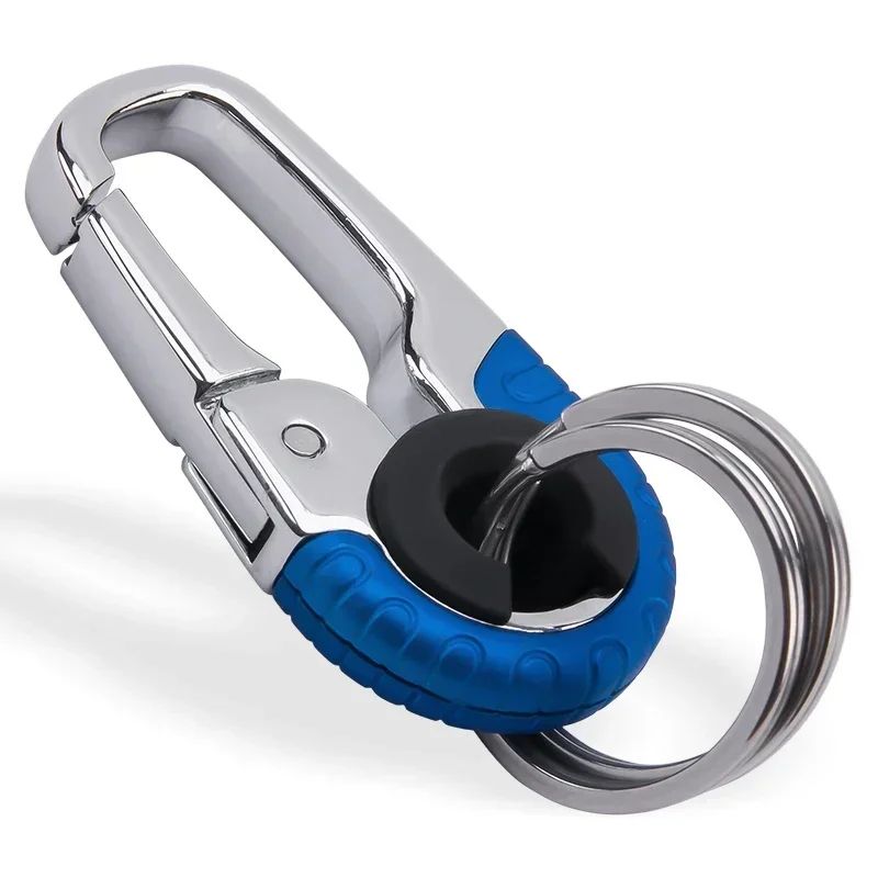 Stainless Steel Keychain Buckle for Men with Carabiner Hook, Durable Key Ring Clip for Car Keys and Outdoor Use