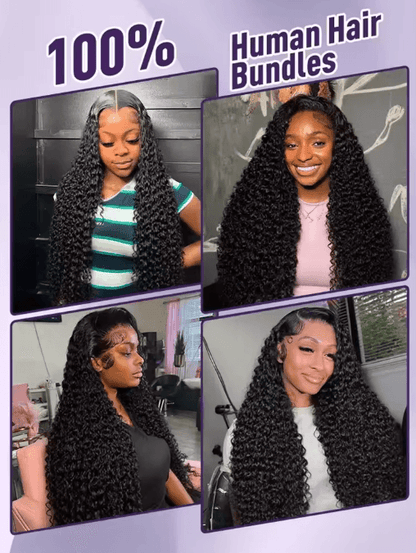 30–34 Inch Deep Wave Virgin Human Hair Bundles, Raw Unprocessed Double Weft