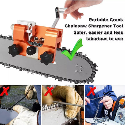 Portable Chainsaw Chain Sharpening Jig, Hand Crank Timberline Sharpener Tool Set for Timely and Accurate Chainsaw