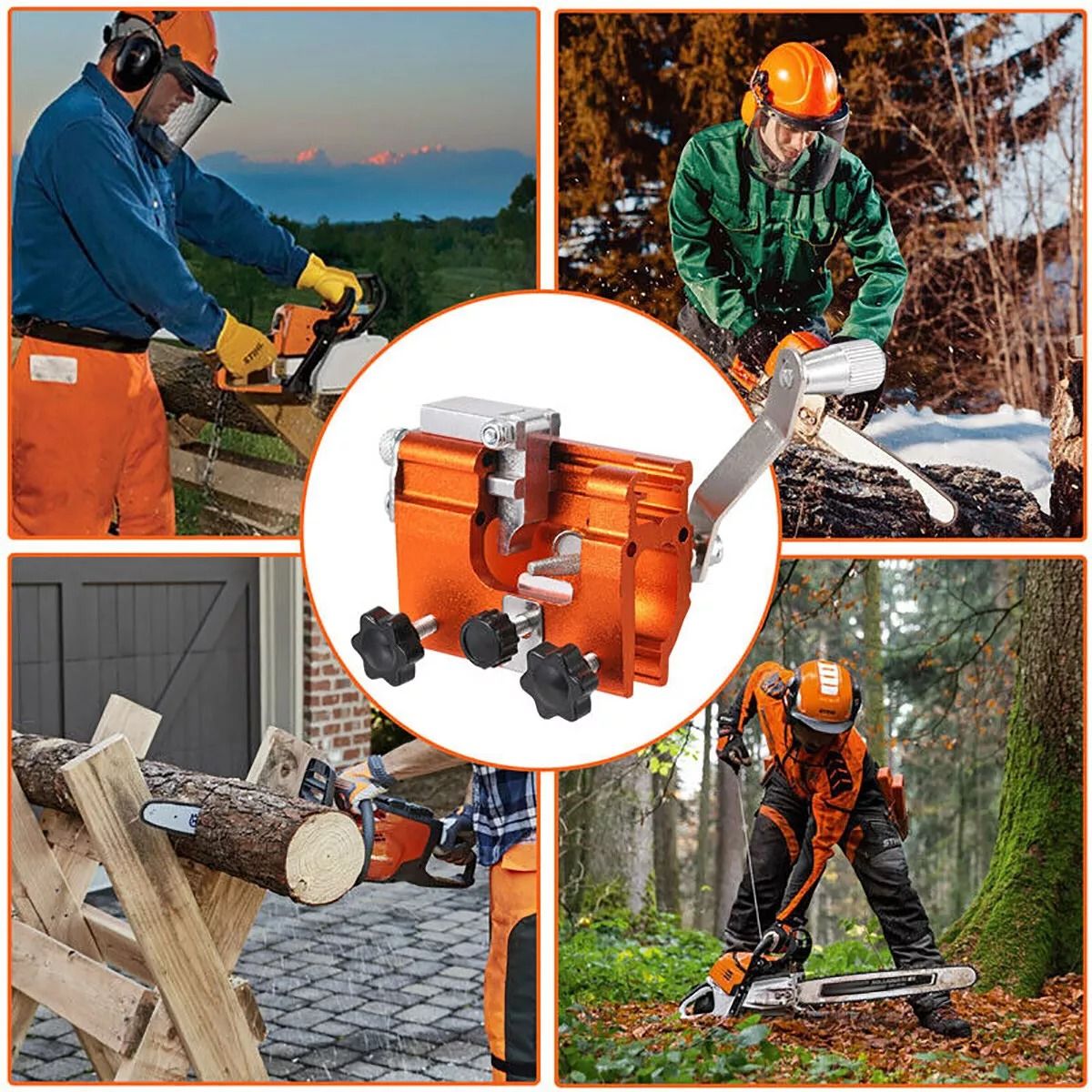 Portable Chainsaw Chain Sharpening Jig, Hand Crank Timberline Sharpener Tool Set for Timely and Accurate Chainsaw