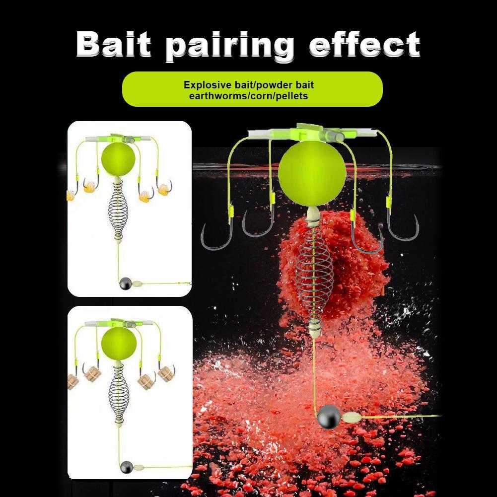 Fishing Bait Cage with Anti-Winding Hook & Float Line Feeder Sinker for Efficient Fishing