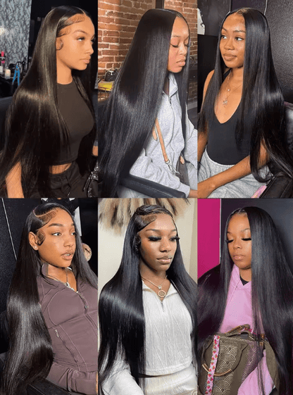 100% Human Hair Bone Straight 13x6 HD Lace Front Wig 5x5 Glueless 40 Inch 13x4 Lace Frontal Wigs Black Closure Brazilian