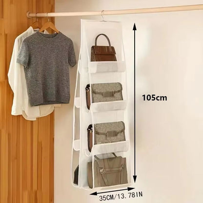 Transparent Hanging Handbag and Shoe Storage Organizer with Hanger