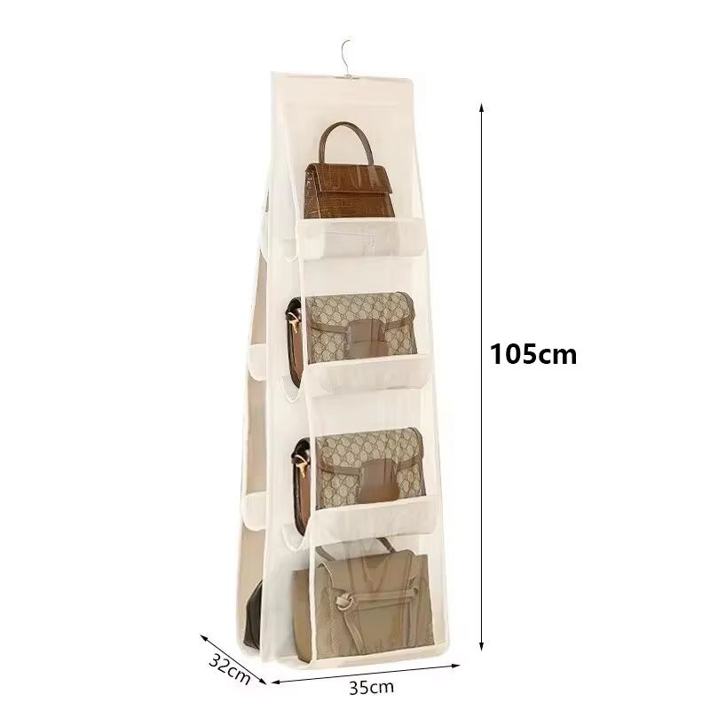 Transparent Hanging Handbag and Shoe Storage Organizer with Hanger