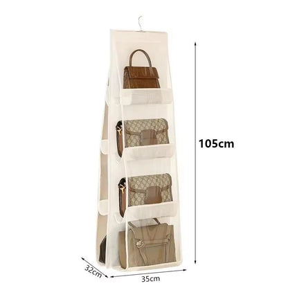 Transparent Hanging Handbag and Shoe Storage Organizer with Hanger
