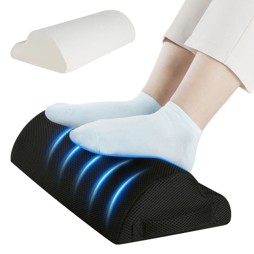 ComfortRise Memory Support – Memory Foam Office Foot Rest & Under Desk Leg Elevation Pillow