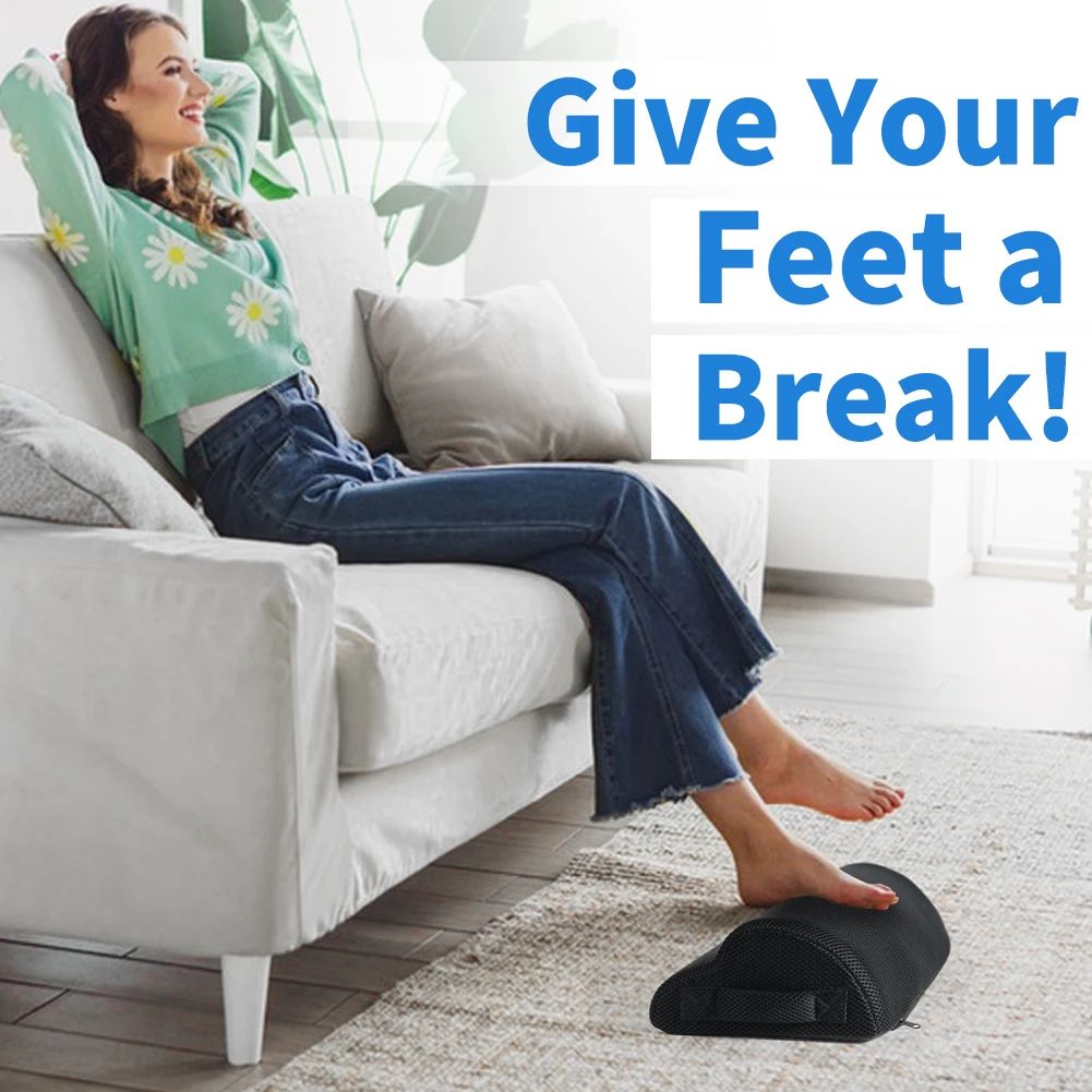 ComfortRise Memory Support – Memory Foam Office Foot Rest & Under Desk Leg Elevation Pillow
