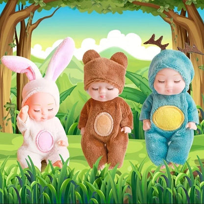 DreamPaws Mini Reborn Animal Doll – Realistic Sleeping Animal Doll Plush Collectible