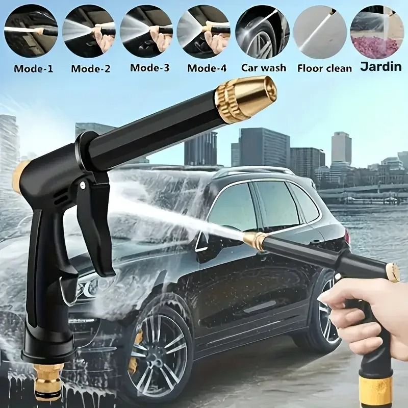 4-Mode High-Pressure Water Gun – Multi-Purpose Adjustable Hose Sprayer