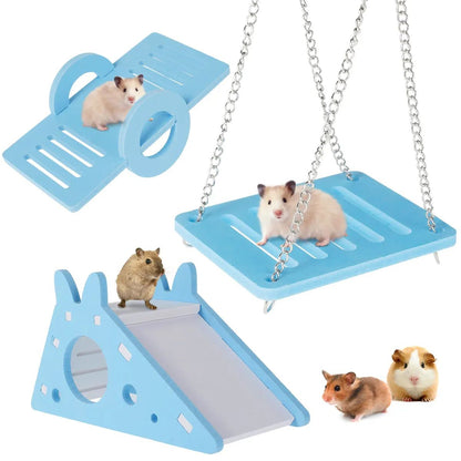 Natural Wood Chew Toy Set for Small Pets – Ultimate Hamster Chew Toy Set for Dental Health & Play