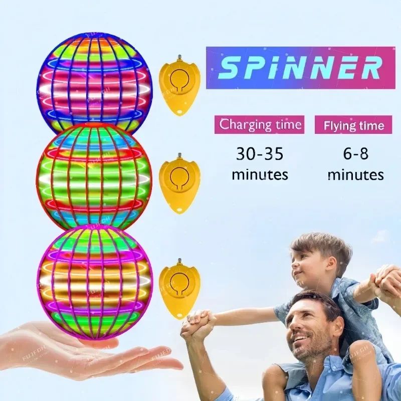 Interactive LED Hover Sphere Toy – Hand-Controlled 360° Flying Ball for Kids