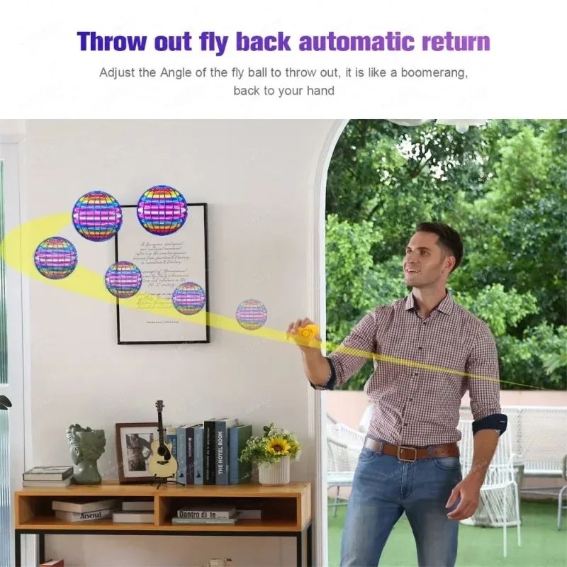 Interactive LED Hover Sphere Toy – Hand-Controlled 360° Flying Ball for Kids