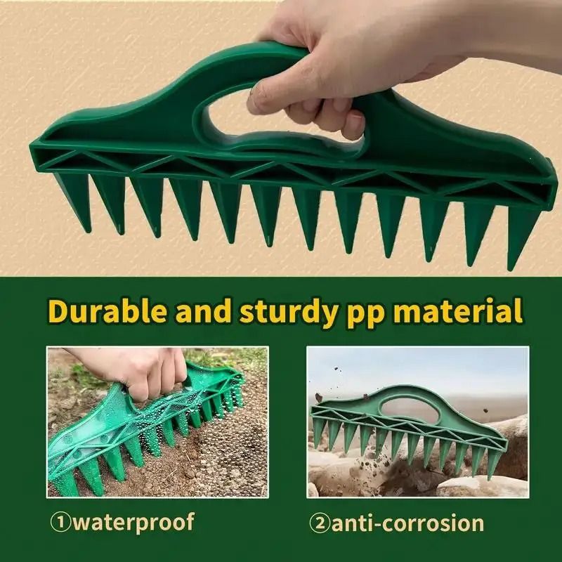 12-Hole Quick Seed Planter – High-Efficiency Garden Dibber with Ergonomic Handle