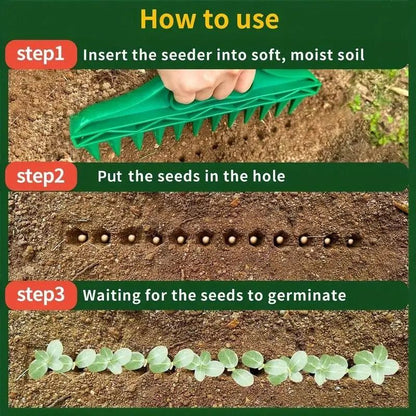 12-Hole Quick Seed Planter – High-Efficiency Garden Dibber with Ergonomic Handle