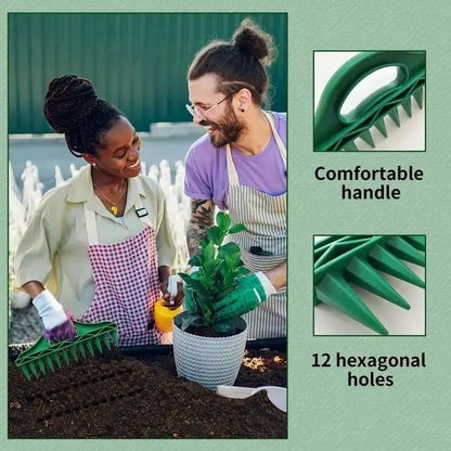 12-Hole Quick Seed Planter – High-Efficiency Garden Dibber with Ergonomic Handle