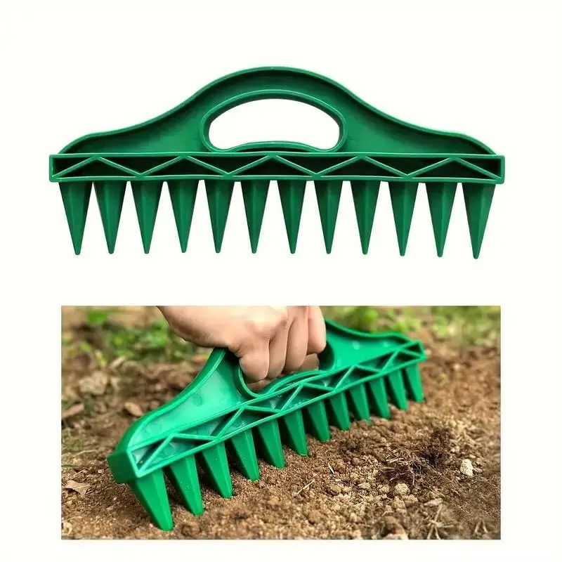 12-Hole Quick Seed Planter – High-Efficiency Garden Dibber with Ergonomic Handle