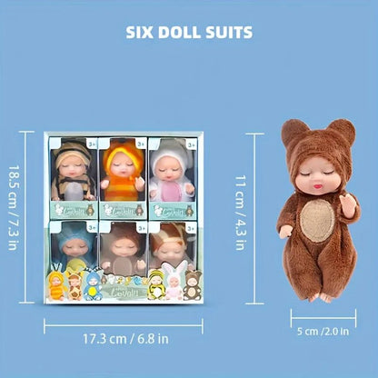 Dreamland Pajama Fairy Baby Doll Set - 6-Piece baby doll set with Cute Animal Princess Dolls