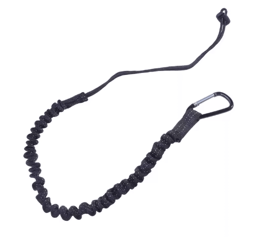 Professional Safety Lanyard with Elastic Buffer and Carabiner High Altitude Anti Fall Protection Belt