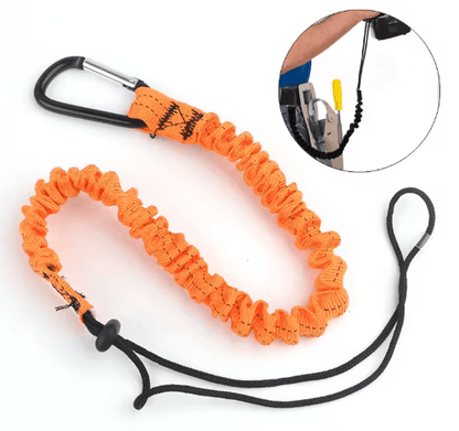 Professional Safety Lanyard with Elastic Buffer and Carabiner High Altitude Anti Fall Protection Belt