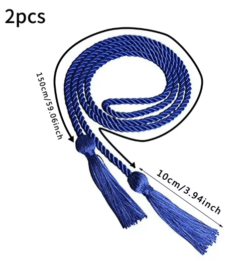 Graduation Honor Cords Braided Tassel Rope for Bachelor Gown 1 yo 2PCS