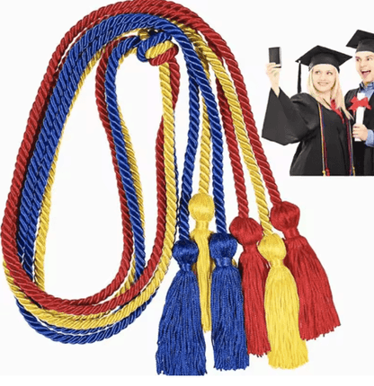 Graduation Honor Cords Braided Tassel Rope for Bachelor Gown 1 yo 2PCS