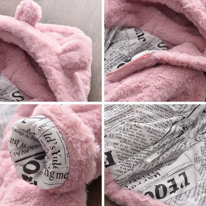Cozy Petal Faux Fur Hooded Jacket – Plush Winter Parka for Toddlers & Girls