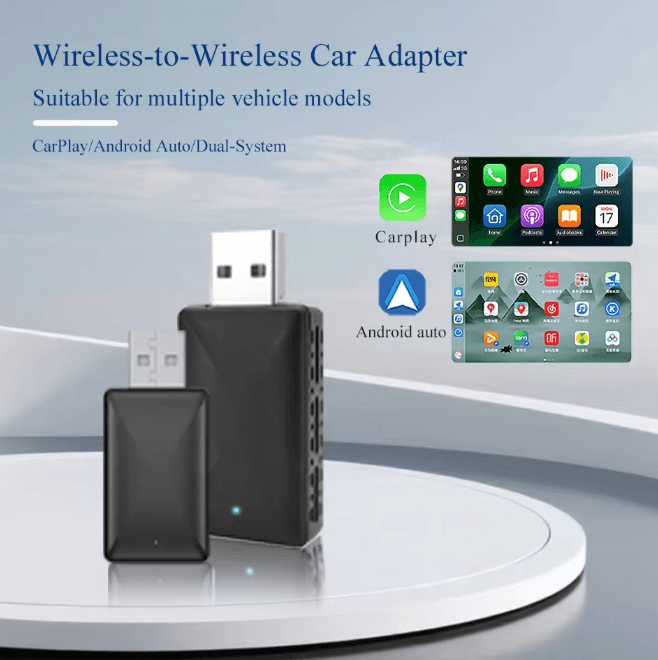 Wireless CarPlay Android Auto Adapter 2 in 1 Smart Car Dongle
