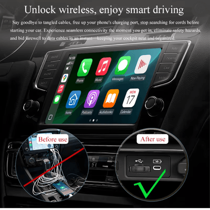 Wireless CarPlay Android Auto Adapter 2 in 1 Smart Car Dongle