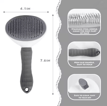 Self Cleaning Pet Brush for Dogs and Cats Grooming and Deshedding
