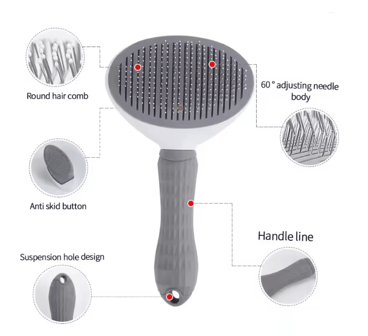Self Cleaning Pet Brush for Dogs and Cats Grooming and Deshedding