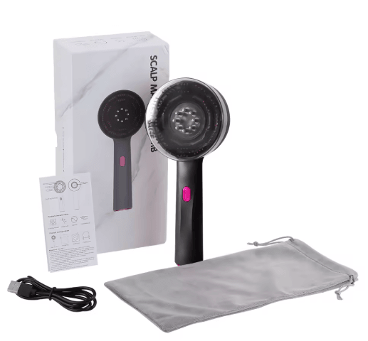 Electric Scalp Massage Comb with Red Light – Vibrating Hair Growth & Oil Applicator Brush