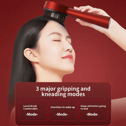 Electric Scalp Massage Comb with Red Light – Vibrating Hair Growth & Oil Applicator Brush