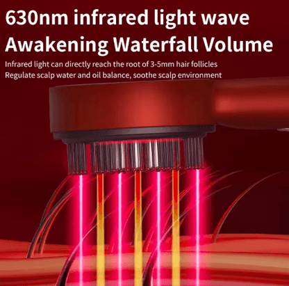Electric Scalp Massage Comb with Red Light – Vibrating Hair Growth & Oil Applicator Brush