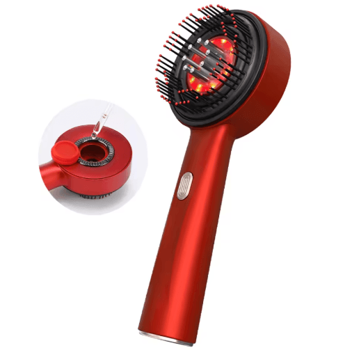 Electric Head Massager Hair Growth Comb – LED Light Therapy Scalp Brush with Oil Applicator