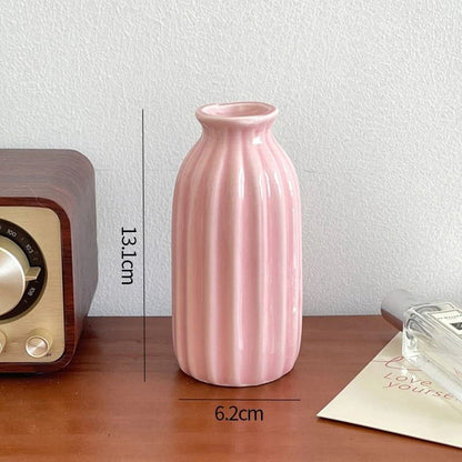 Modern Candy Color Ceramic Bud Vase for Desktop Home Decor