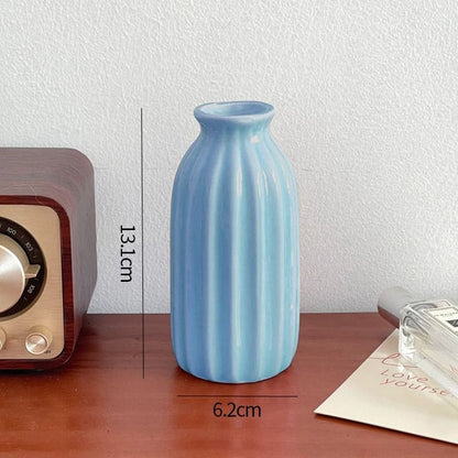 Modern Candy Color Ceramic Bud Vase for Desktop Home Decor