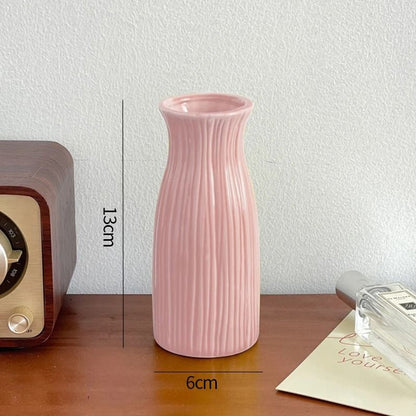 Modern Candy Color Ceramic Bud Vase for Desktop Home Decor
