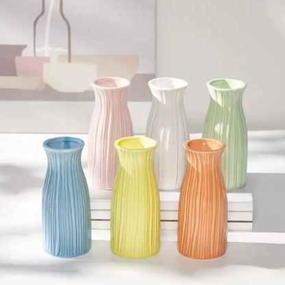 Modern Candy Color Ceramic Bud Vase for Desktop Home Decor