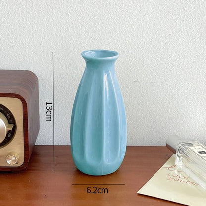 Modern Candy Color Ceramic Bud Vase for Desktop Home Decor