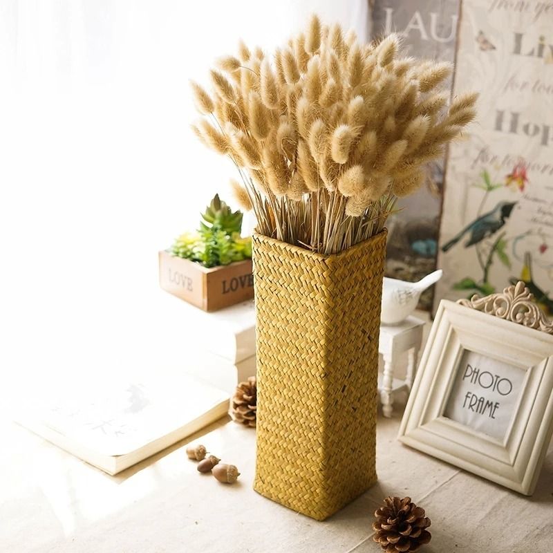 Natural Woven Rattan Vase for Dried Flowers Home Decor