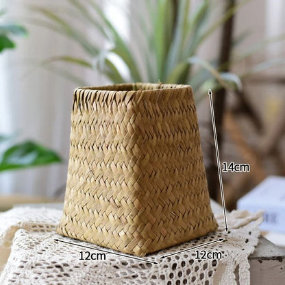 Natural Woven Rattan Vase for Dried Flowers Home Decor