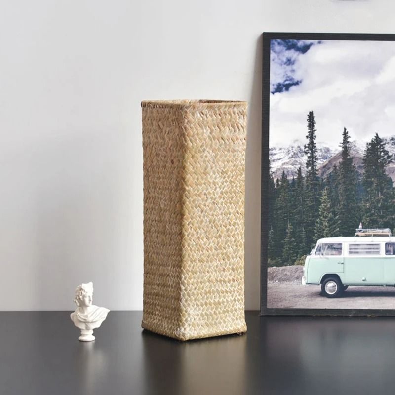 Natural Woven Rattan Vase for Dried Flowers Home Decor