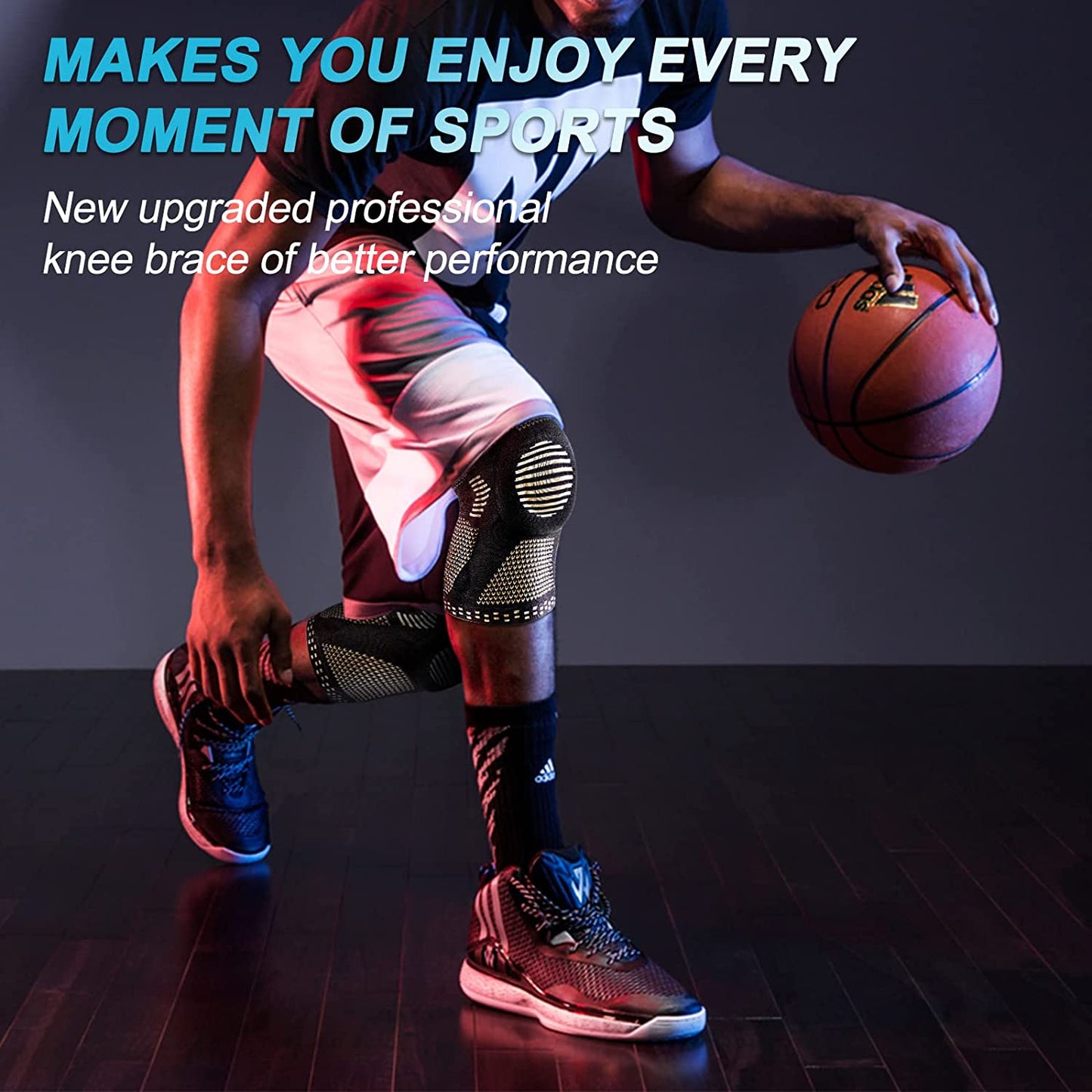 Knee Support Copper Brace with Gel Pad & Side Stabilizers, Sport Arthritis Joint Pain Relief