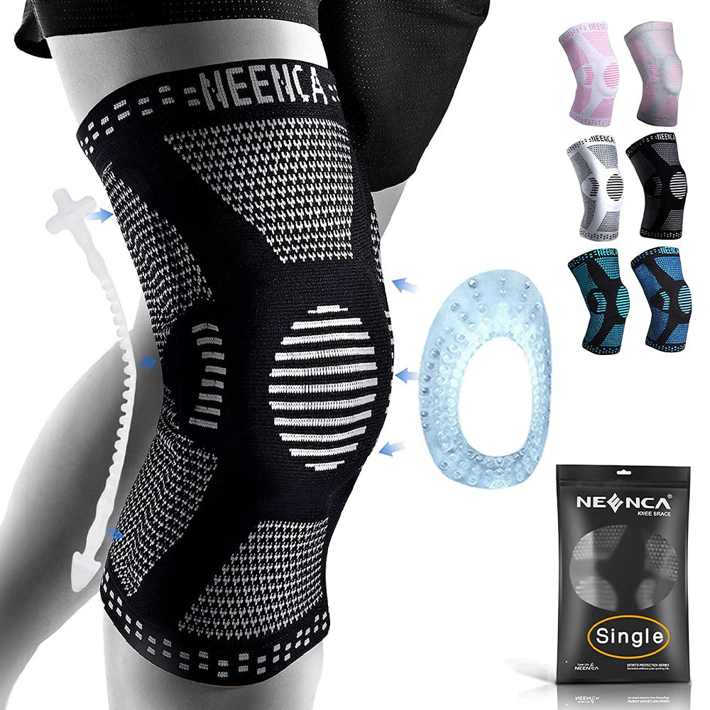 Knee Support Copper Brace with Gel Pad & Side Stabilizers, Sport Arthritis Joint Pain Relief