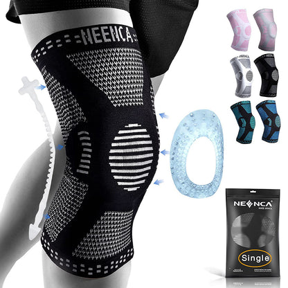 Knee Support Copper Brace with Gel Pad & Side Stabilizers, Sport Arthritis Joint Pain Relief