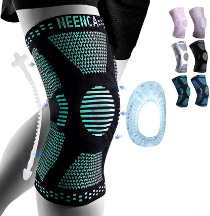 Knee Support Copper Brace with Gel Pad & Side Stabilizers, Sport Arthritis Joint Pain Relief