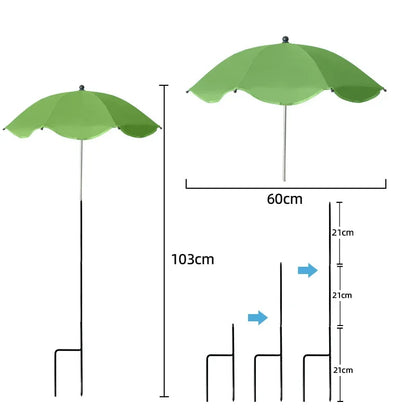 Weatherproof Sun Shade Cloth Umbrella, Plant Shade with Metal Stake, Outdoor Flowers and Potted Plant Garden Supplies