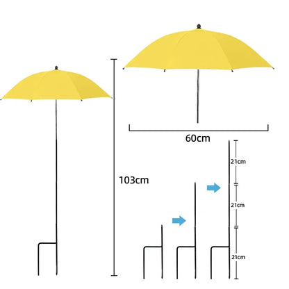 Weatherproof Sun Shade Cloth Umbrella, Plant Shade with Metal Stake, Outdoor Flowers and Potted Plant Garden Supplies