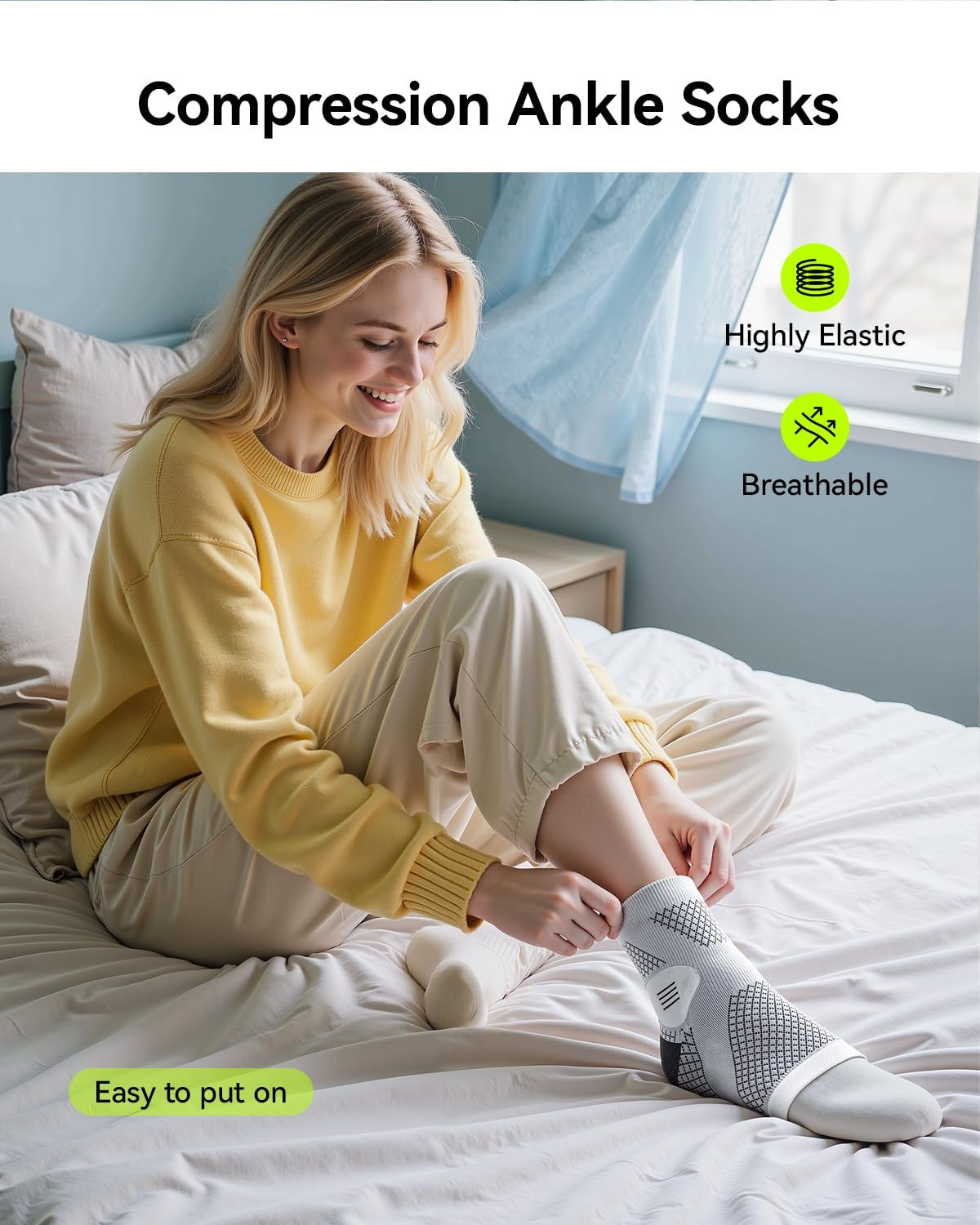 Neuropathy Relief Socks for Men & Women, Ultra-Breathable Plantar Fasciitis & Achilles Tendonitis Support