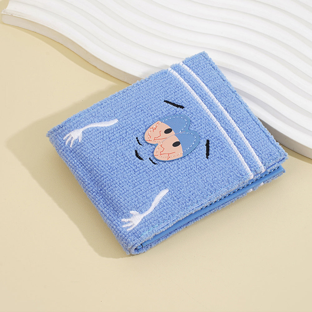 Plush Cartoon Wallet for Women, Soft Fuzzy PU Leather Coin Purse with Zip Closure, Cute Casual Gift for Girls
